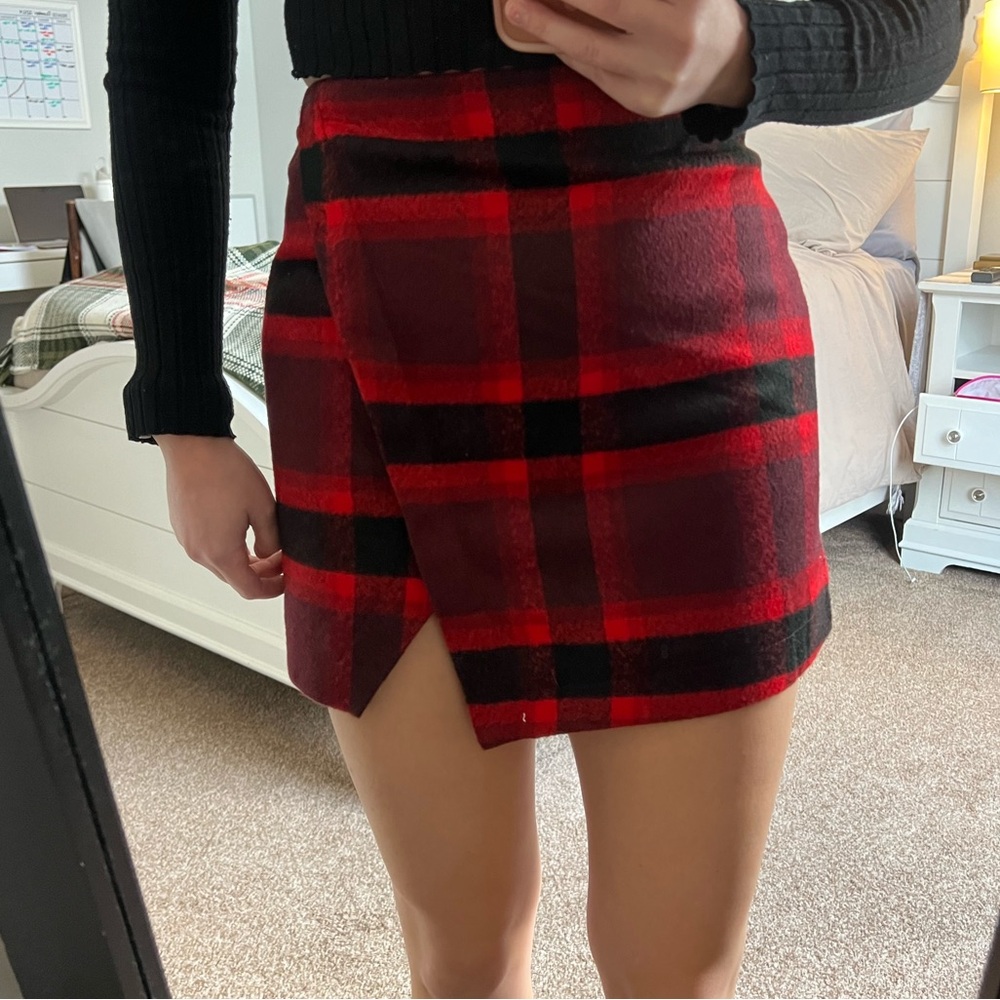 Abercrombie Red Plaid Skirt